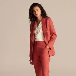 Rebecca Taylor Linen Tailored Suit Pants – Brick Coral Size 12 NWT Spring Summer